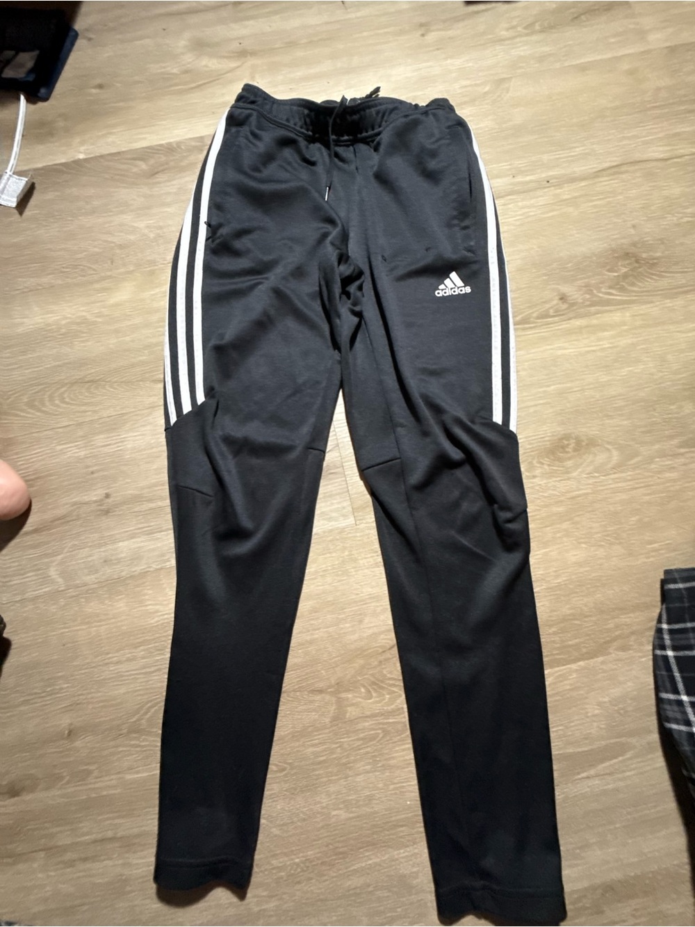adidas Black Jogger Sweatpants with White 3-Stripe
